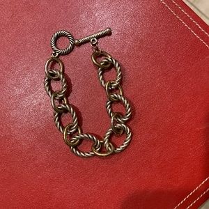Silvertone Open Link 7” Bracelet w/ Toggle Closure